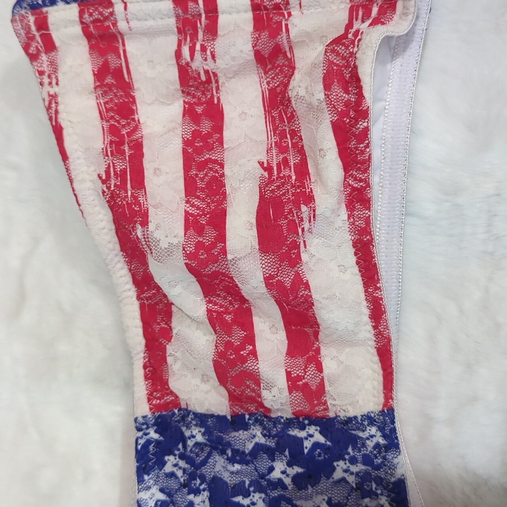 NWT Rue 21 American Flag Lace Bandeau/ Bathing Suit Top - Picture 6 of 16